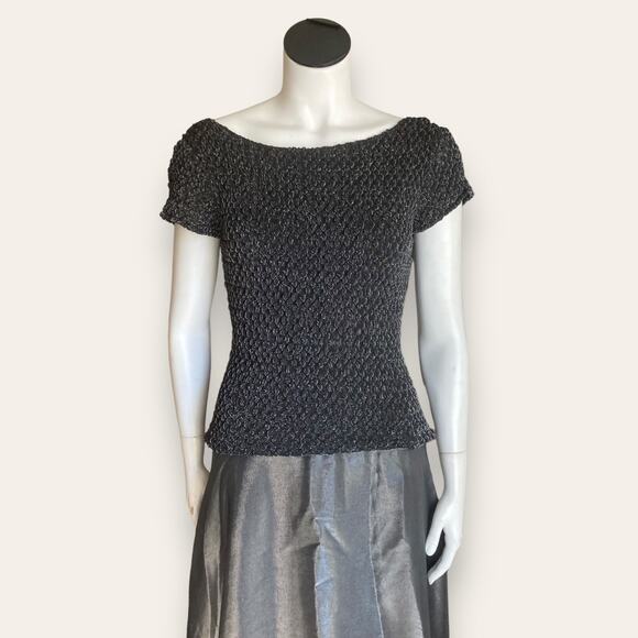 Y2K Silver Liquid Satin Formal floor length Gown JS collection Size 8 - Picture 4 of 10